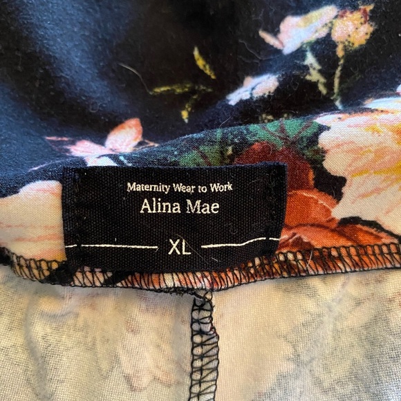 Black and Orange Floral Wide Leg Trousers - Picture 3 of 3